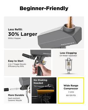 Inokraft extension nozzle reaches tight spots for precise surface prep.