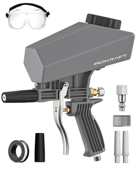 InoKraft sand blaster kit ready to tackle rust on metal surfaces.