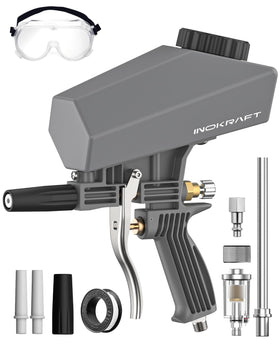 Inokraft leak-proof portable sand blaster kit demonstrates easy rust removal.