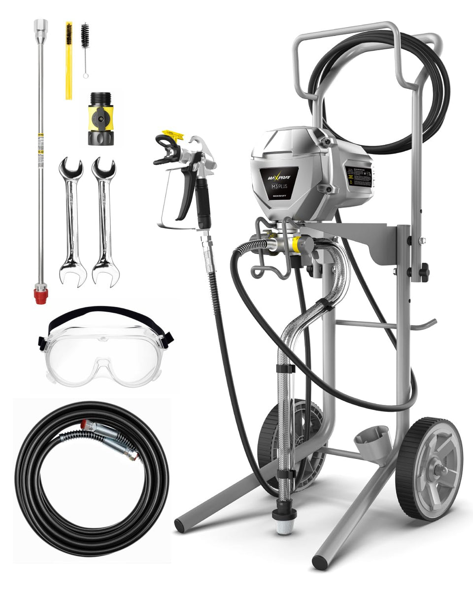 InoKraft MaXpray M3 cart airless sprayer assembly enables easy setup