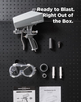 InoKraft media guide assists choosing abrasives like soda or glass beads.
