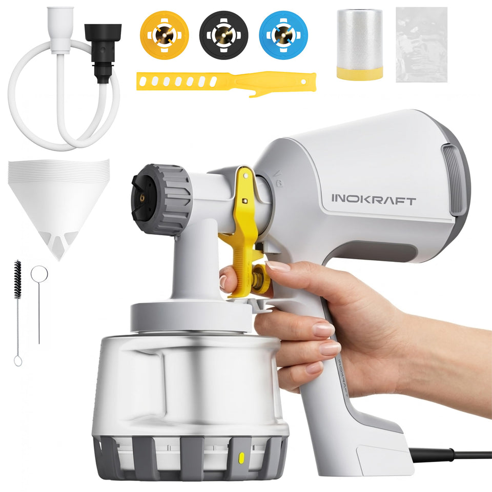 InoKraft paint sprayer with 3 patterns for versatile finishes.