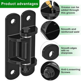 Insaga low-profile face-mount hinges blending with fencing while securing the gate