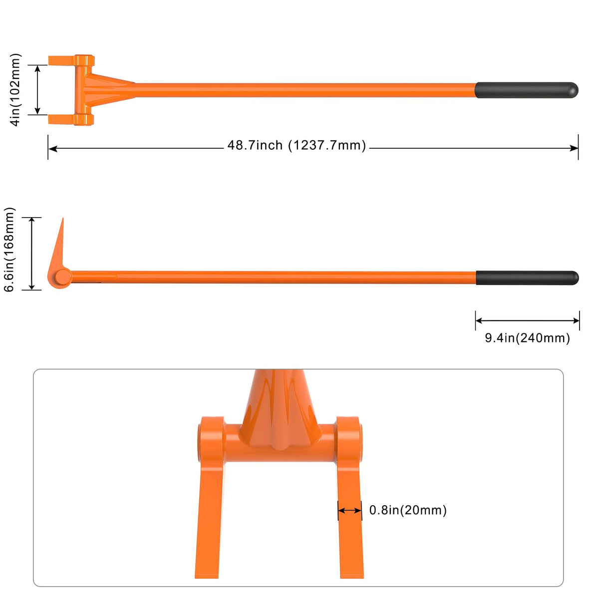 Insaga Pallet Buster 6-6 inch forks reach under boards securely