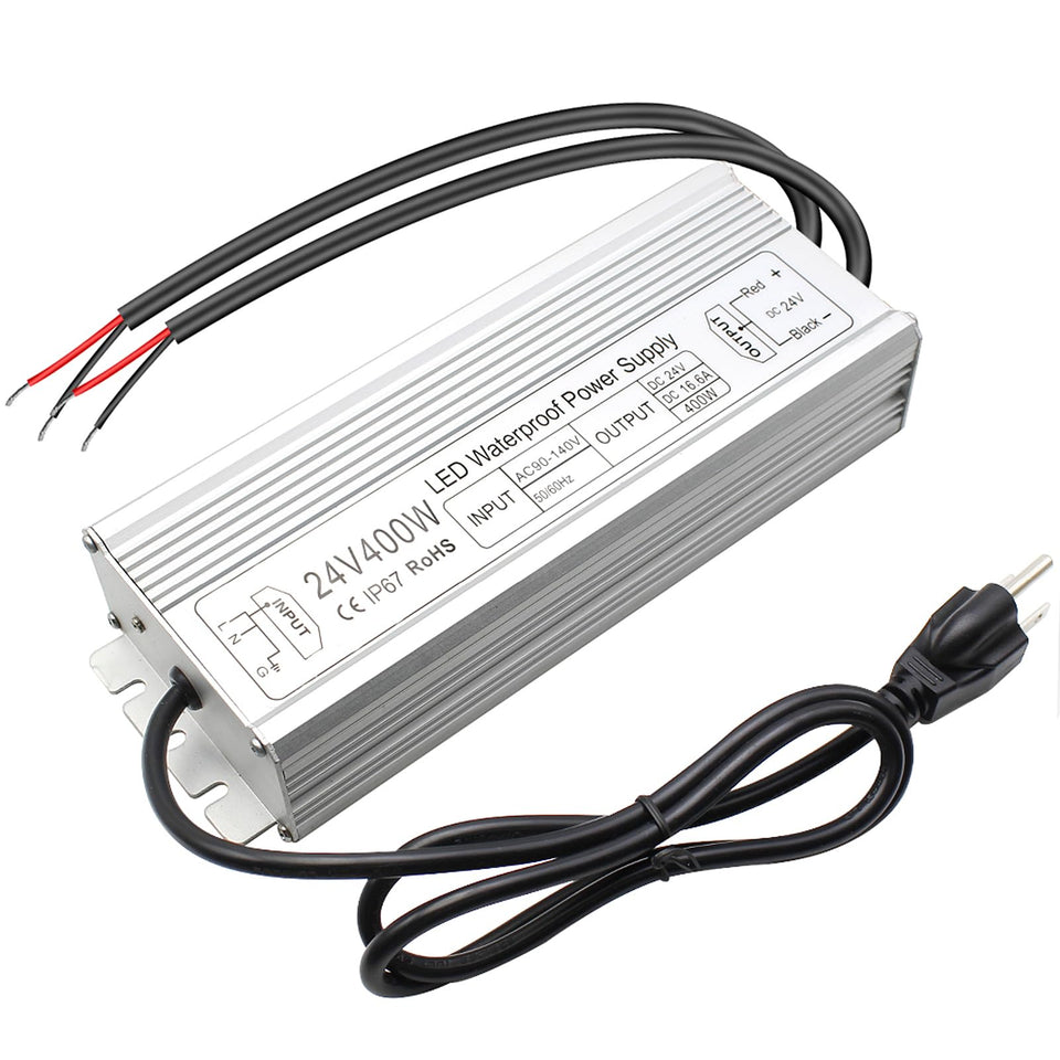InShareplus 24V 400W power supply front view for reliable LED projects.