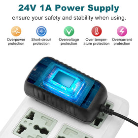 inShareplus 24V power supply back view showing compact enclosure