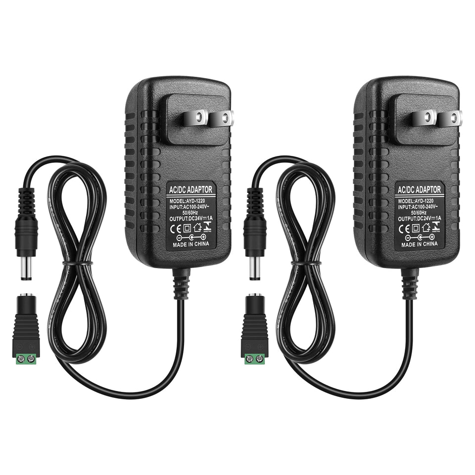 inShareplus 24V power supply front view ready for LED setups