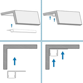 InSharePlus edge-lighting setup for decorative lighting in living spaces.