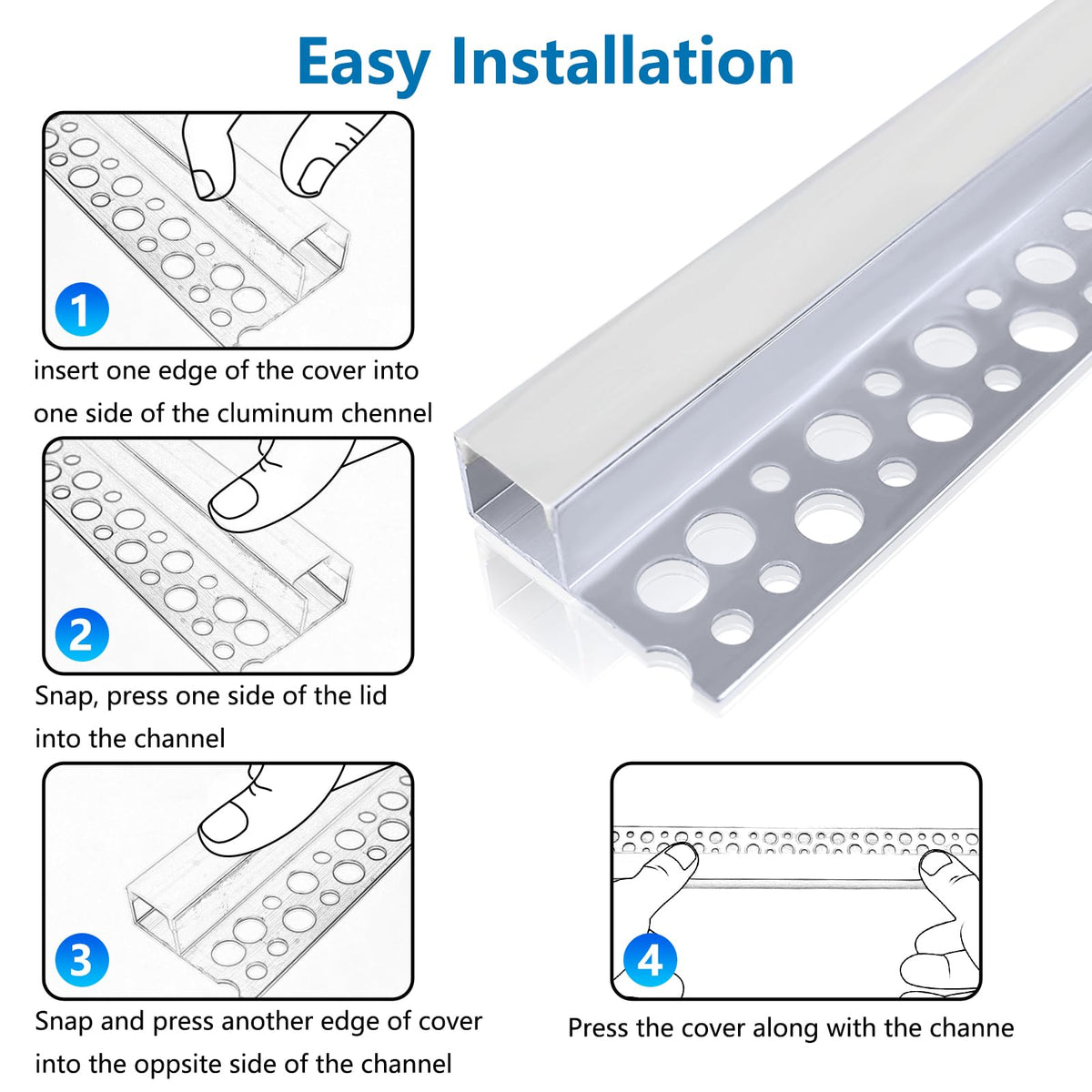 InSharePlus LED channel with heat-dissipation design for cooler operation.