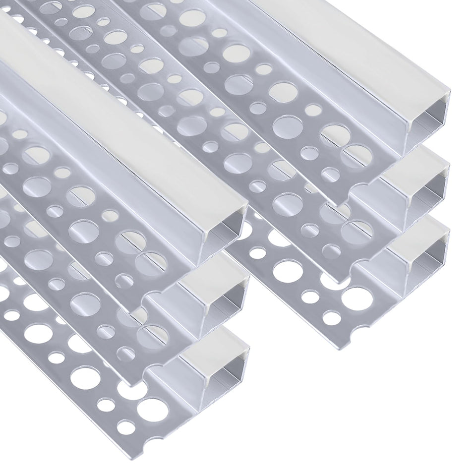 InSharePlus plaster-in LED channel with milky diffuser for soft, glare-free lighting.