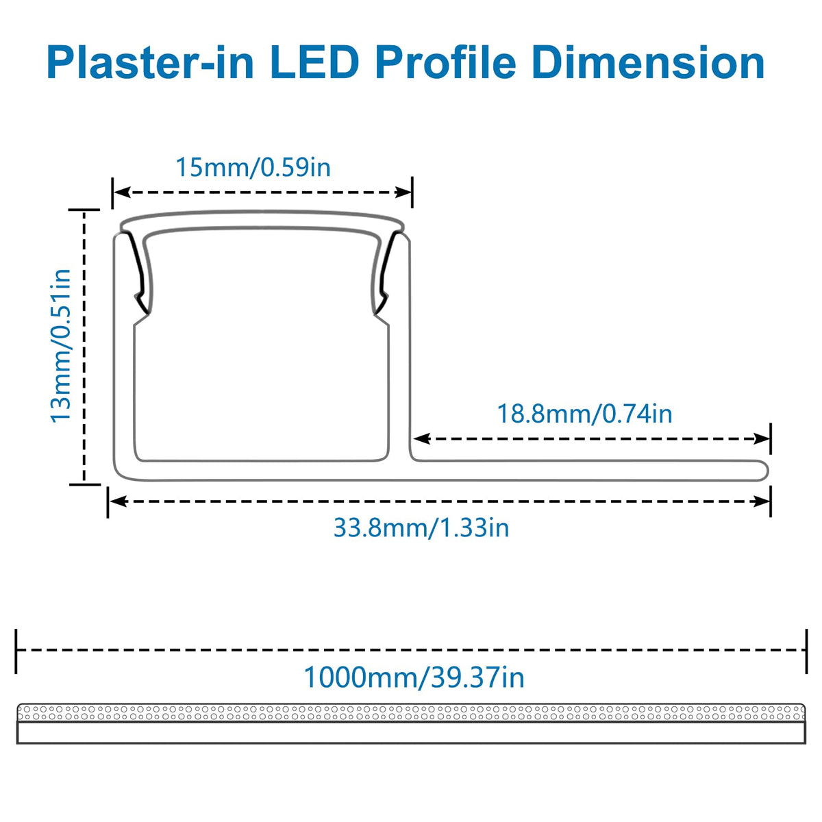 InSharePlus plaster-in LED channel showing easy-cutting for clean drywall installs.