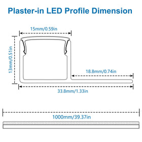 InSharePlus plaster-in LED channel showing easy-cutting for clean drywall installs.