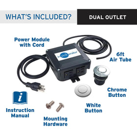 InSinkErator 24-inch air lines simplify routing to the disposal and outlets.