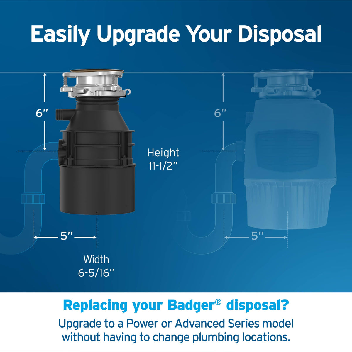 InSinkErator Badger 5 septic-safe option for properly maintained systems.