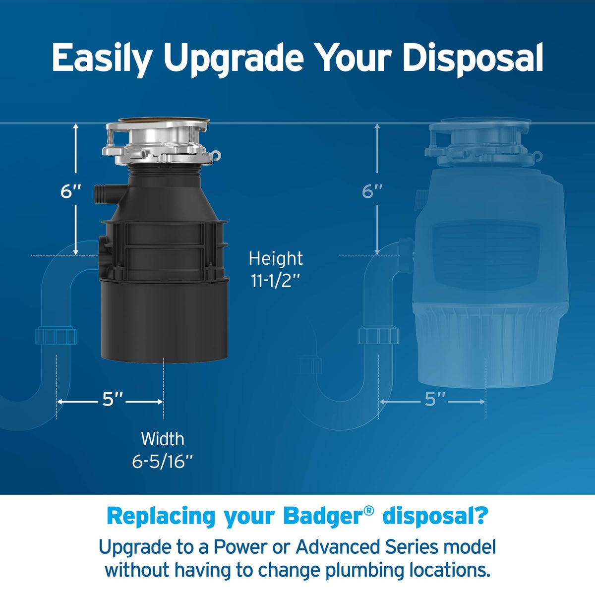 InSinkErator Badger 5XP space-saving under-sink design frees counter area