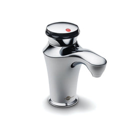 InSinkErator contour side faucet chrome highlights easy reach at sink.