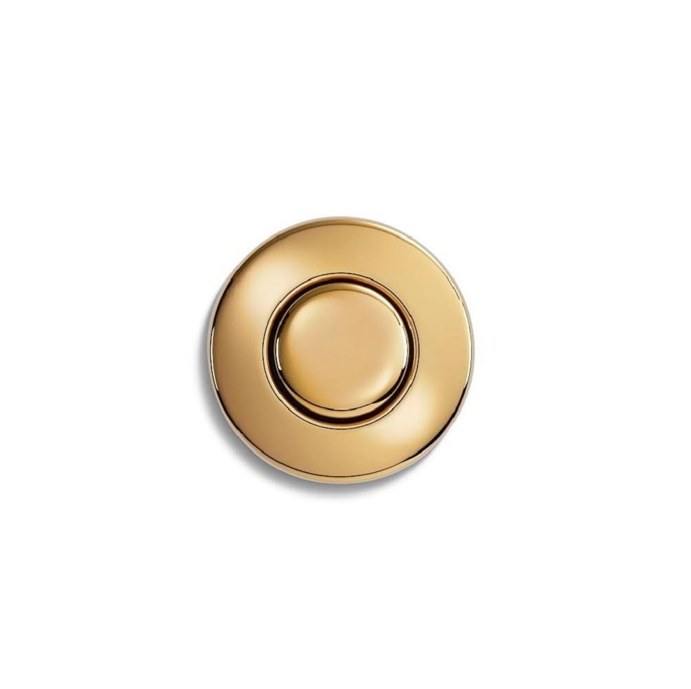 InSinkErator decorative air switch button in French Gold finish complements kitchens and simplifies button replacement.