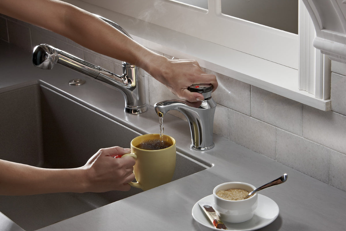 InSinkErator edge-dispense-at-sink single-hole install.