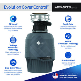 InSinkErator Evolution cover-start-switch image highlighting safety-activated operation.