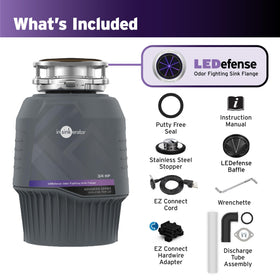 InSinkErator Evolution LED light on flange enhances visibility during use.