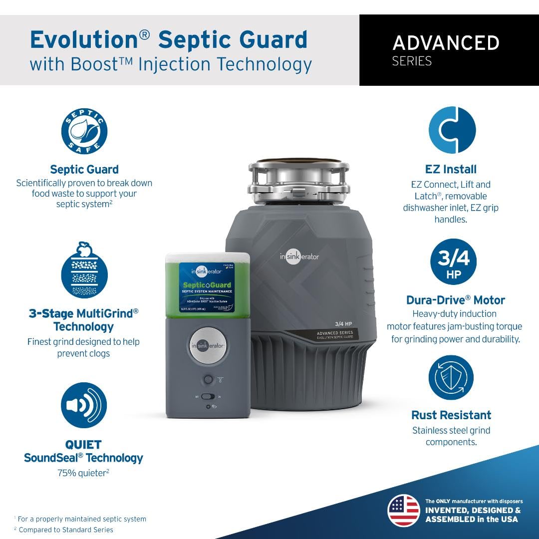 InSinkErator Evolution Septic Guard lift and latch technology in action