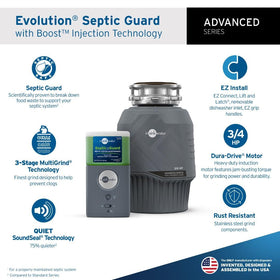 InSinkErator Evolution Septic Guard lift and latch technology in action