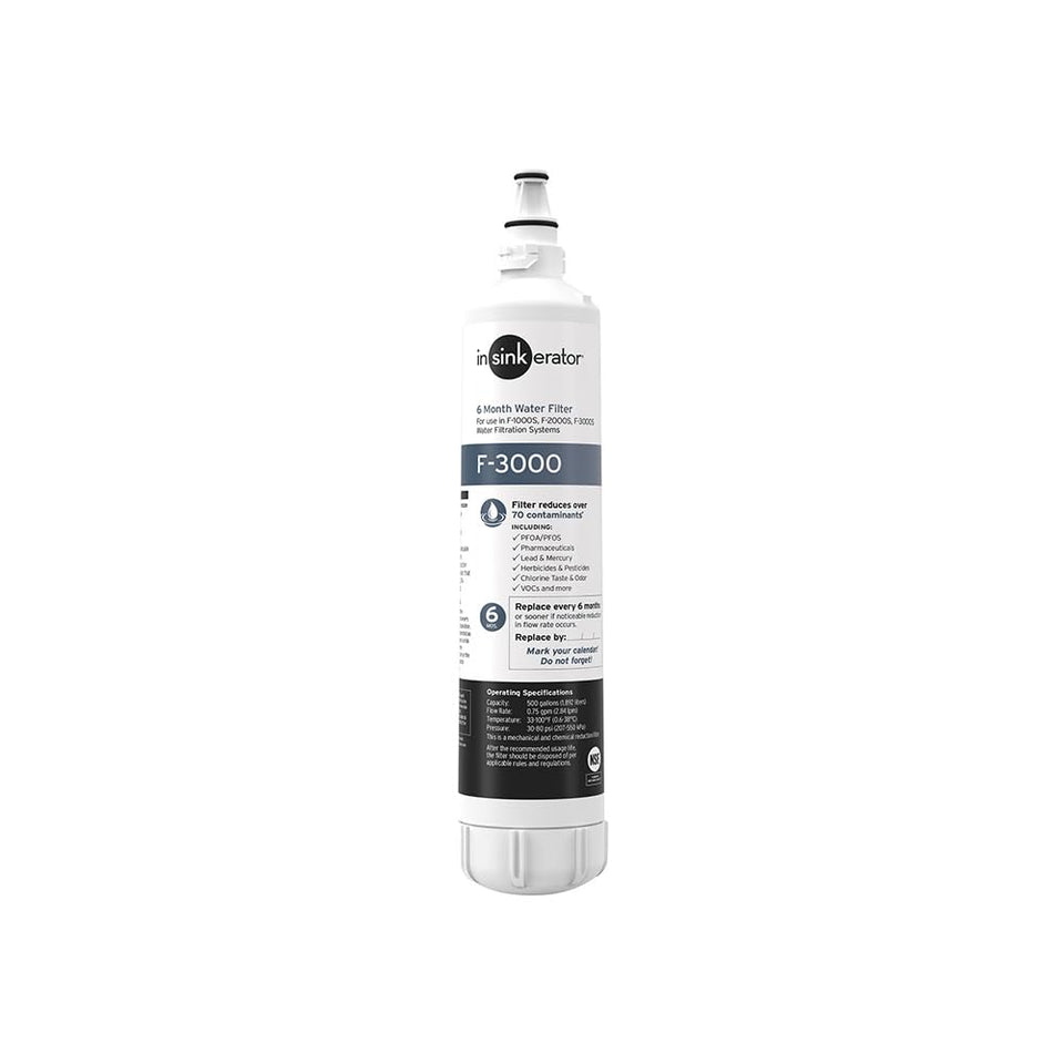 InSinkErator F-3000 replacement cartridge filters PFOS/PFOA for cleaner water