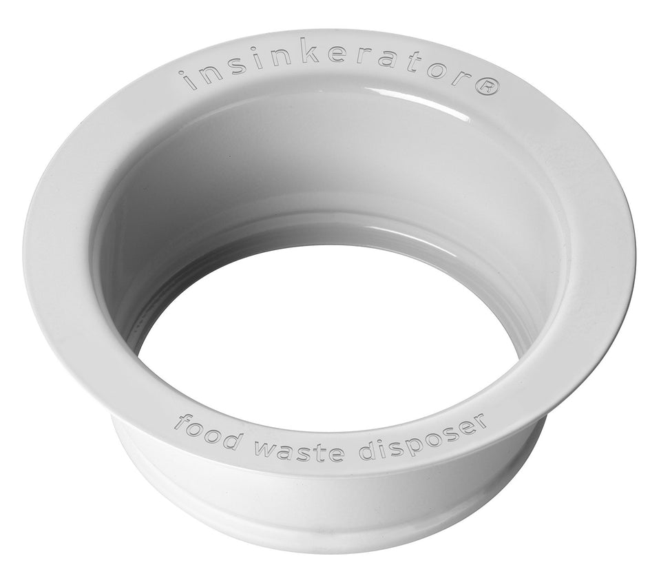 InSinkErator FLG-WH kitchen sink flange in white adds stylish durability.