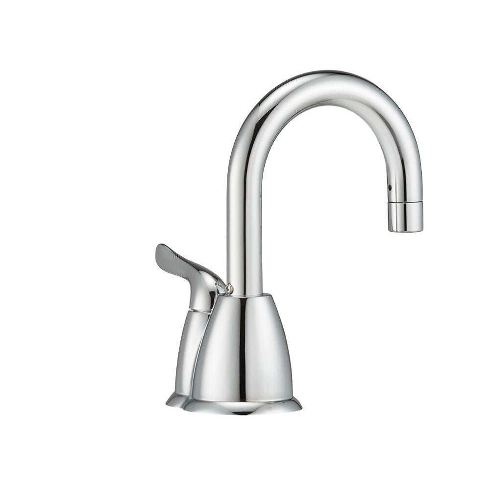 Under-sink setup shown for space-saving, easy access to hot water.