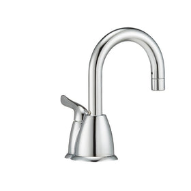 Under-sink setup shown for space-saving, easy access to hot water.
