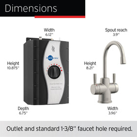 InSinkErator HOT250 360-degree rotating spout for versatile reach