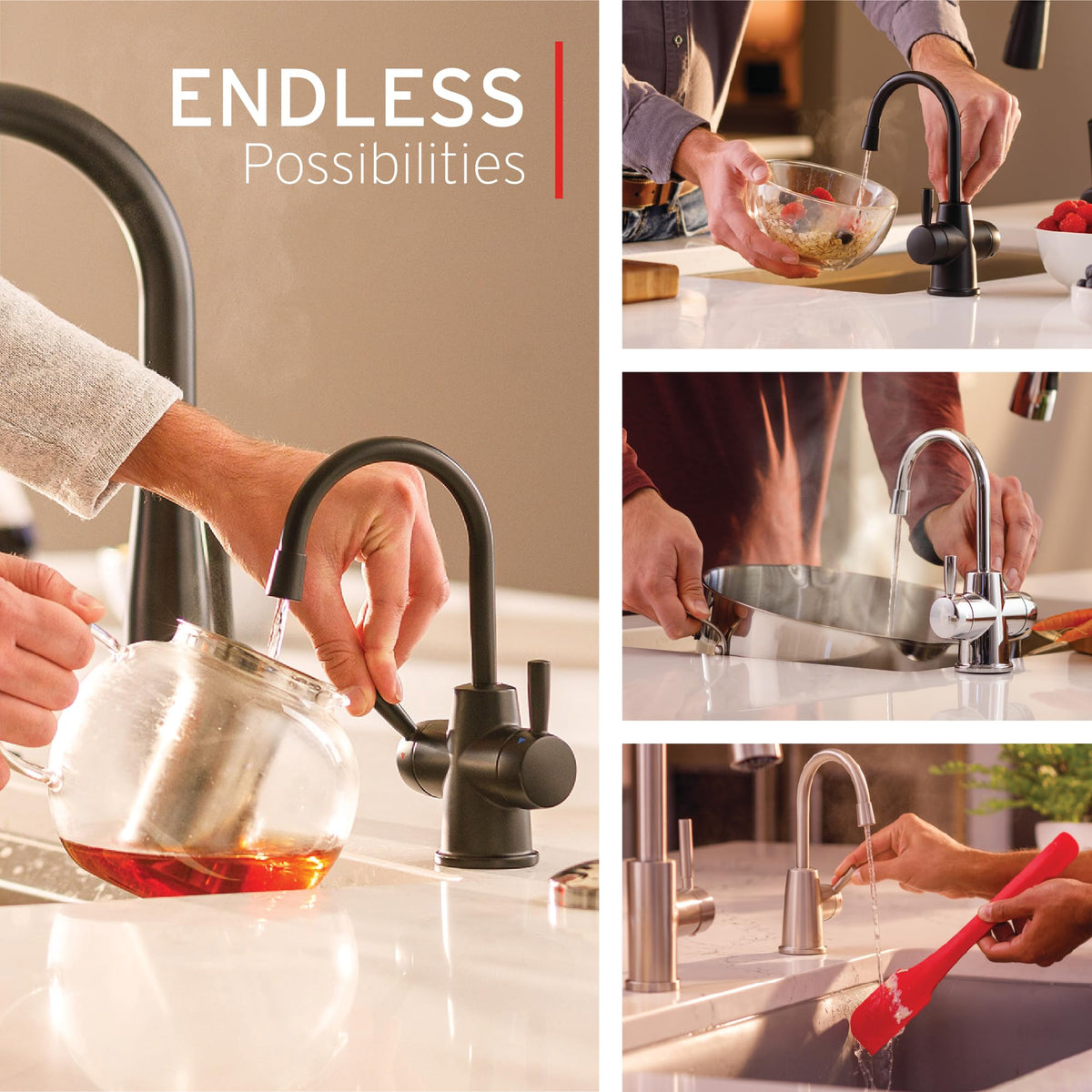 InSinkErator HOT250 faucet swivel spout enabling easy access from any sink angle