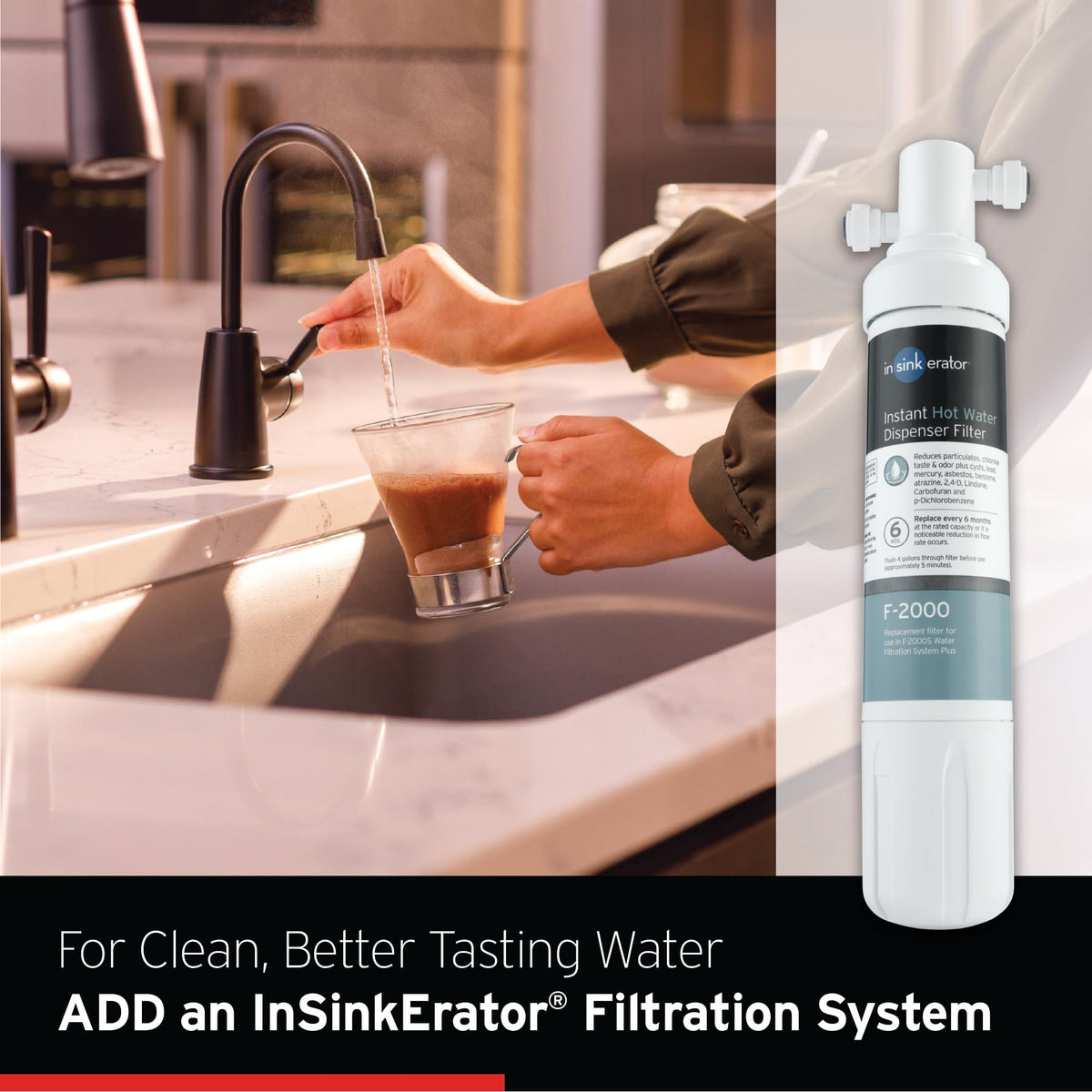 NSF-certified InSinkErator HOT250 with compatibility for reverse osmosis systems