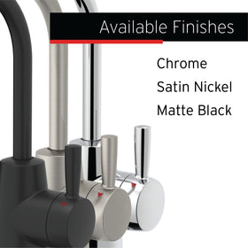 Under-sink HOT250 stainless steel tank attached for reliable hot water on demand