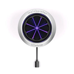 InSinkErator LEDefense flange front view with antimicrobial LED light for odor control