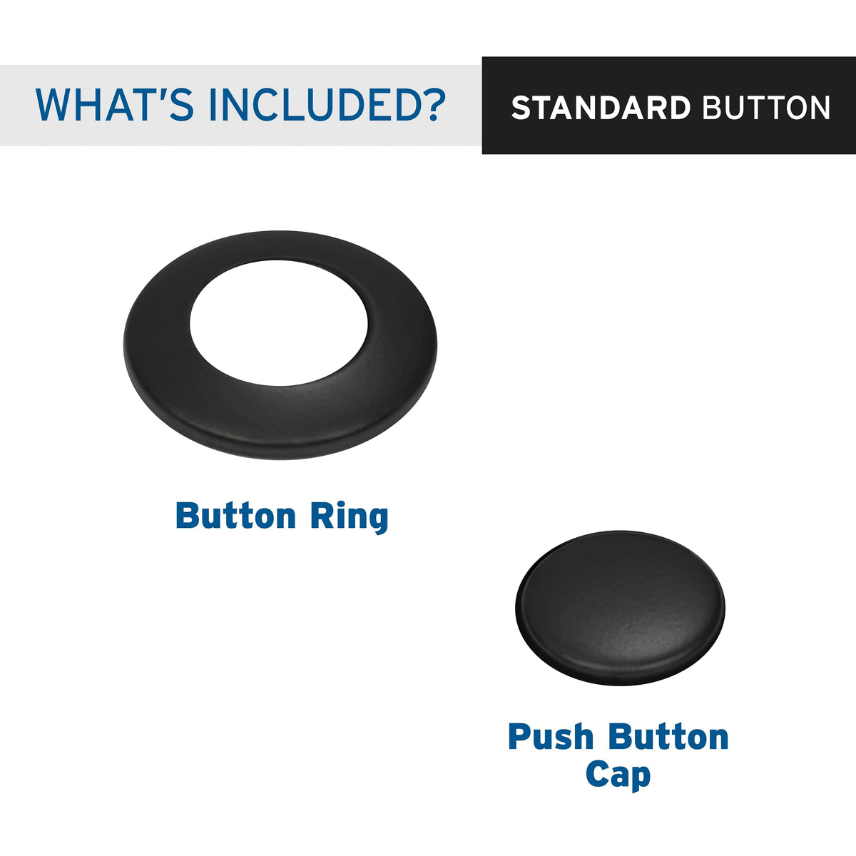 InSinkErator STC-MTBLK close-up of matte black finish on the button.