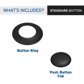 InSinkErator STC-MTBLK close-up of matte black finish on the button.