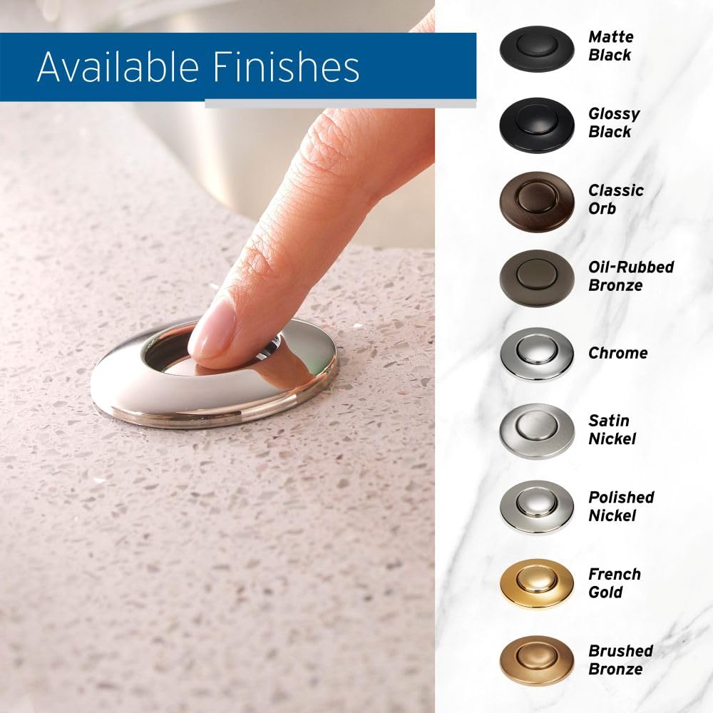 InSinkErator STC-MTBLK decorative sink-top button installation ready.