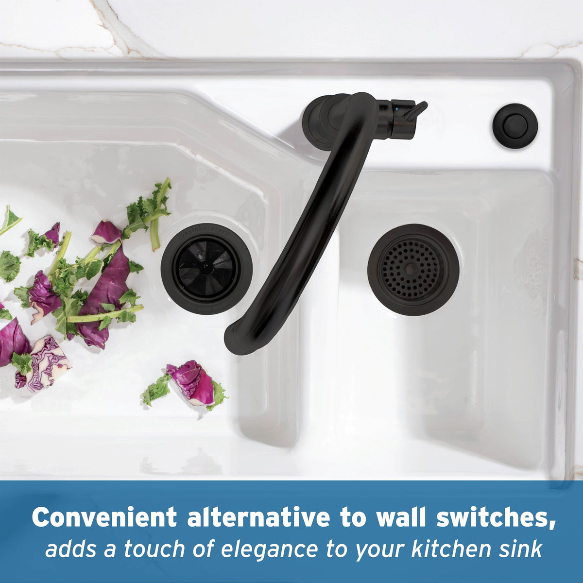 InSinkErator STS-OO/STS-OOSN air switch compatibility with the matte black cap.