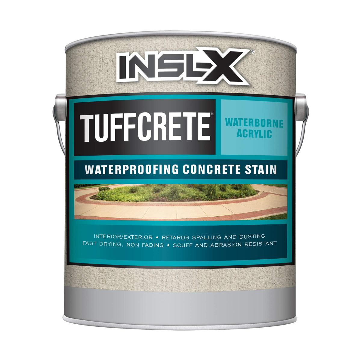 INSL-X TuffCrete Desert Sand pour demonstrates deep penetration for durable outdoor staining.