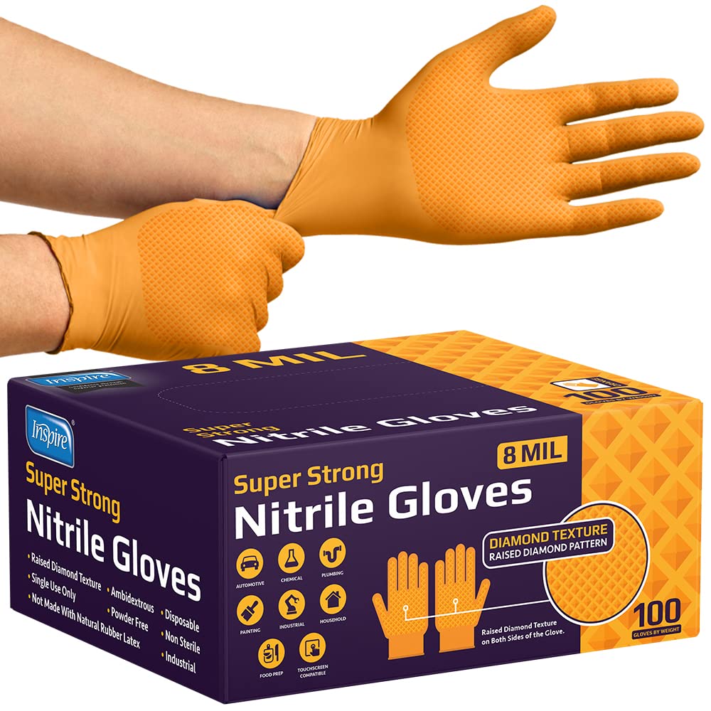 Inspire heavy-duty nitrile gloves come in multiple sizes for a precise fit.