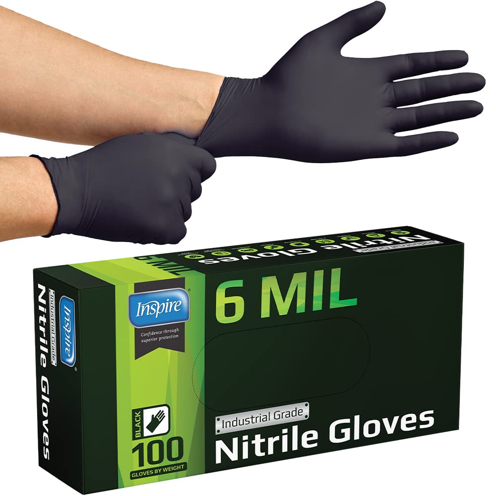 Textured fingertips on Inspire gloves aid cleaning tasks without slipping