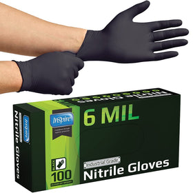 Textured fingertips on Inspire gloves aid cleaning tasks without slipping