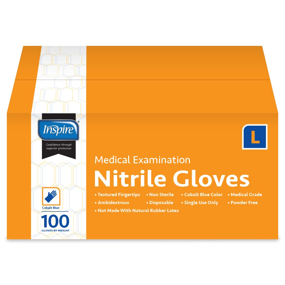 Inspire Nitrile Gloves great for food service, cleaning, and household tasks