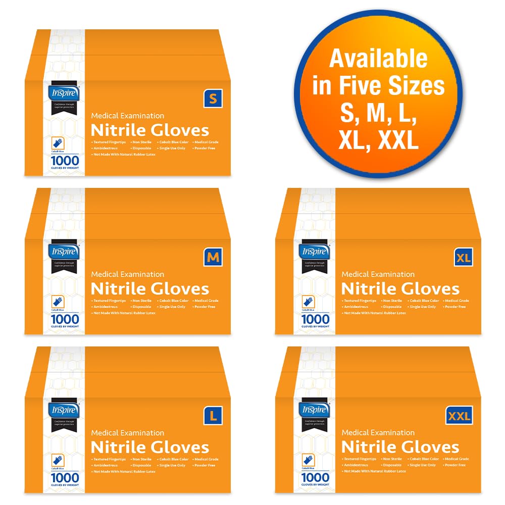 Inspire Nitrile Gloves stretch dexterity XL for secure fit during tasks.