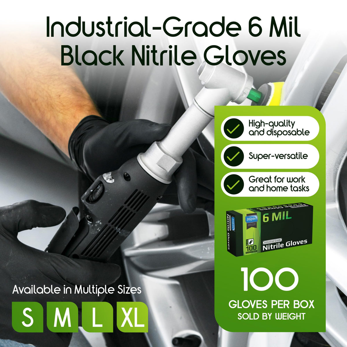 Inspire nitrile gloves feature textured fingertips for secure grip during precise handling.