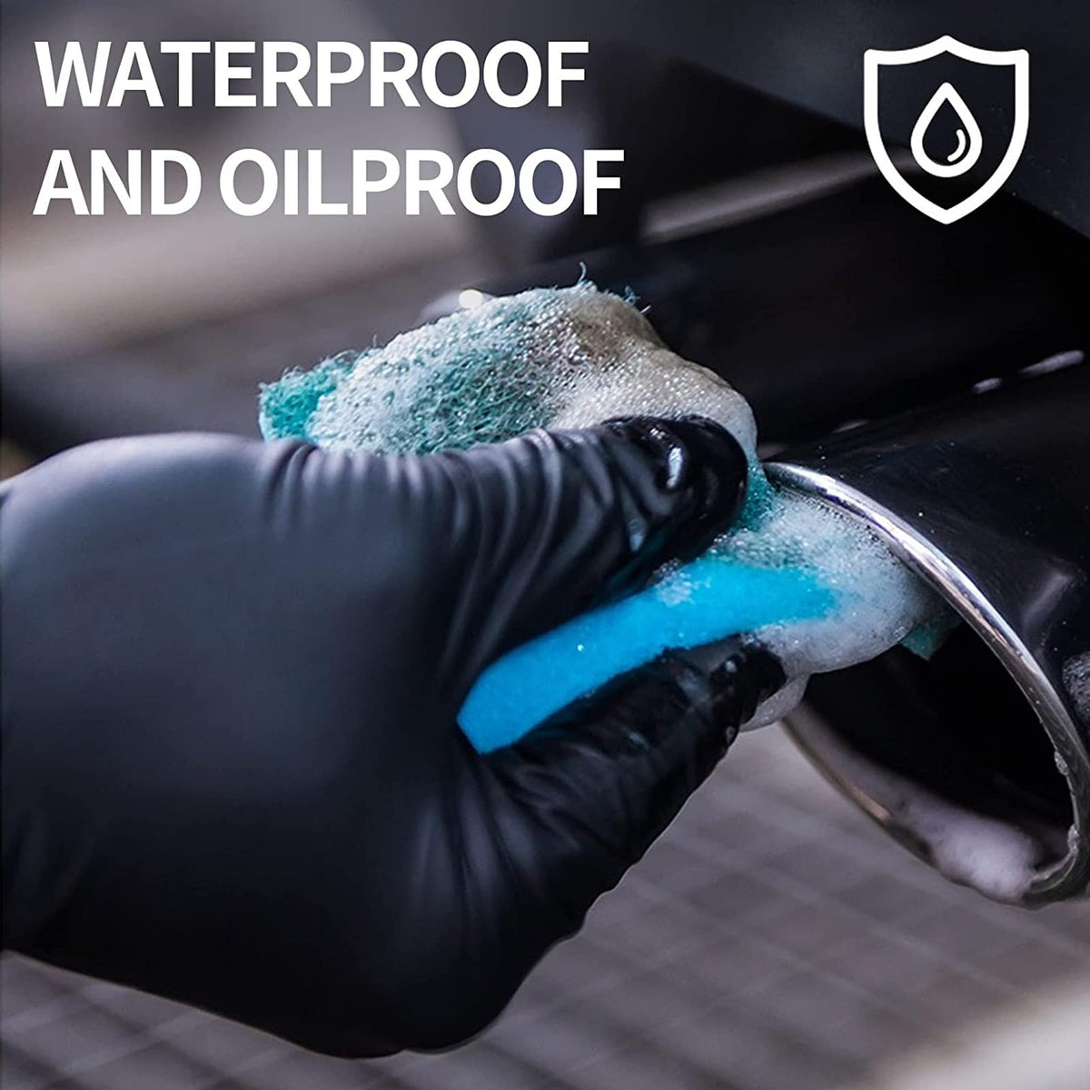 Intco basic medical black nitrile gloves ambidextrous design for versatile use