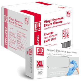 Intco Synmax vinyl gloves blue box for easy stock and quick access.