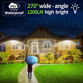 Intelamp dual sensors provide motion detection from front and sides for security.