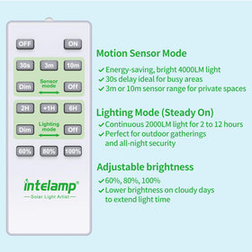 Intelamp dusk-to-dawn mode provides consistent low-level lighting.